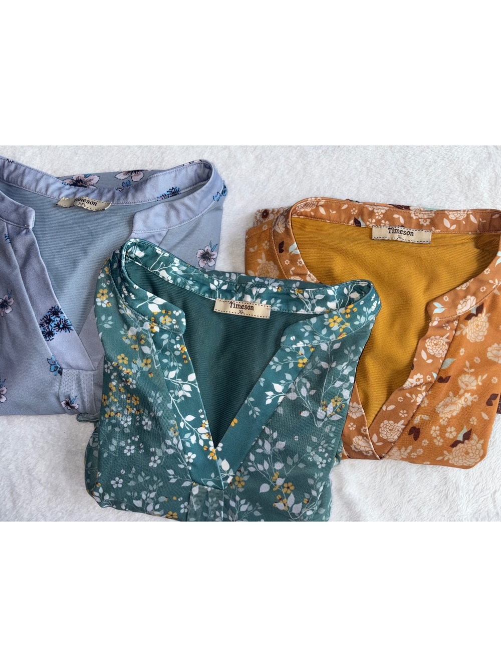 Lot of 3 Timeson Floral Flutter Sleeve Blouses Women's Size XL/XXL Chiffon Top